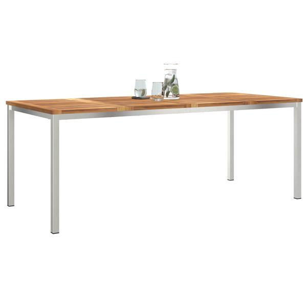 Grote foto vidaxl buiten eettafel bruin 200 x 90 x 75 cm massief teakhout tuin en terras tuinmeubelen