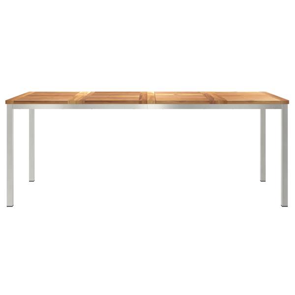 Grote foto vidaxl buiten eettafel bruin 200 x 90 x 75 cm massief teakhout tuin en terras tuinmeubelen