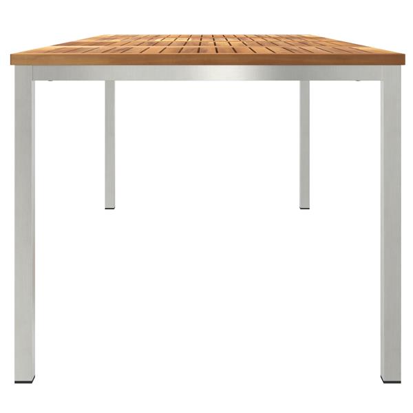 Grote foto vidaxl buiten eettafel bruin 200 x 90 x 75 cm massief teakhout tuin en terras tuinmeubelen