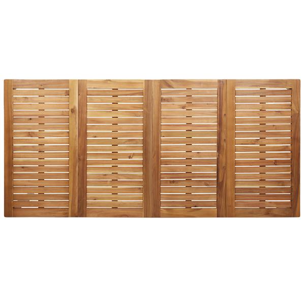 Grote foto vidaxl buiten eettafel bruin 200 x 90 x 75 cm massief teakhout tuin en terras tuinmeubelen