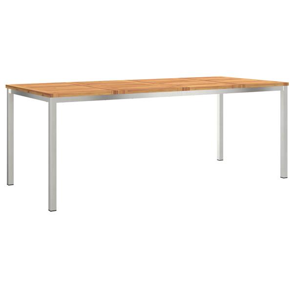 Grote foto vidaxl buiten eettafel bruin 200 x 90 x 75 cm massief acaciahout tuin en terras tuinmeubelen