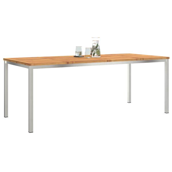 Grote foto vidaxl buiten eettafel bruin 200 x 90 x 75 cm massief acaciahout tuin en terras tuinmeubelen