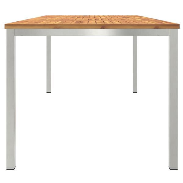 Grote foto vidaxl buiten eettafel bruin 200 x 90 x 75 cm massief acaciahout tuin en terras tuinmeubelen