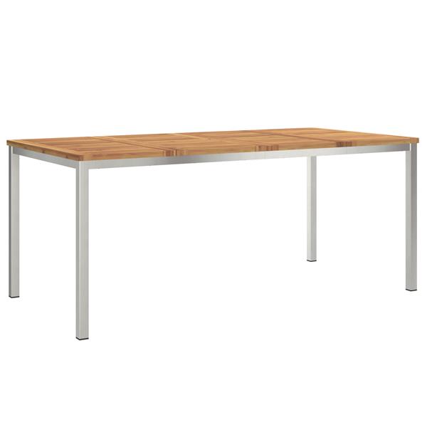 Grote foto vidaxl buiten eettafel bruin 180 x 90 x 75 cm massief acaciahout tuin en terras tuinmeubelen