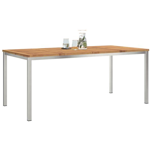 Grote foto vidaxl buiten eettafel bruin 180 x 90 x 75 cm massief acaciahout tuin en terras tuinmeubelen