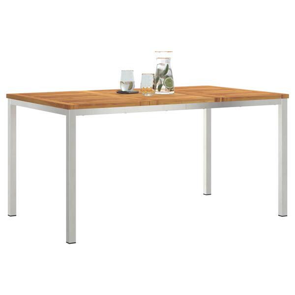 Grote foto vidaxl buiten eettafel bruin 150 x 90 x 75 cm massief acaciahout tuin en terras tuinmeubelen