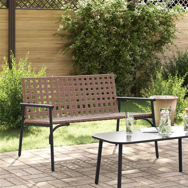 Grote foto vidaxl tuinstoel zwart 113 x 79 x 75cm poly rattan tuin en terras tuinmeubelen
