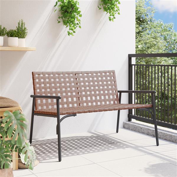 Grote foto vidaxl tuinstoel zwart 113 x 79 x 75cm poly rattan tuin en terras tuinmeubelen