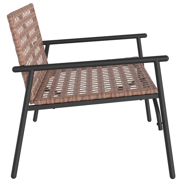 Grote foto vidaxl tuinstoel zwart 113 x 79 x 75cm poly rattan tuin en terras tuinmeubelen