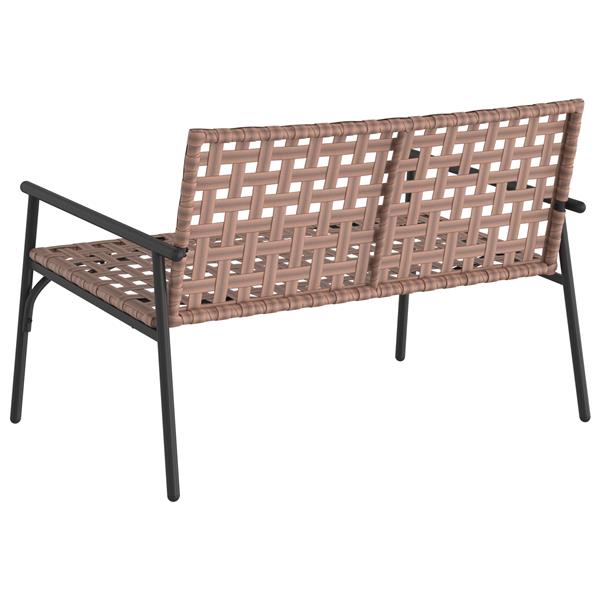Grote foto vidaxl tuinstoel zwart 113 x 79 x 75cm poly rattan tuin en terras tuinmeubelen