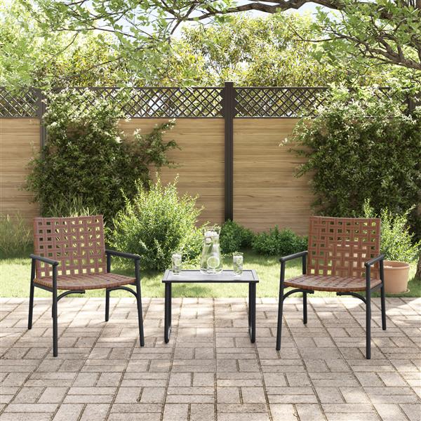 Grote foto vidaxl tuinstoel 2 pcs zwart 79 x 56 x 73.5cm poly rattan tuin en terras tuinmeubelen