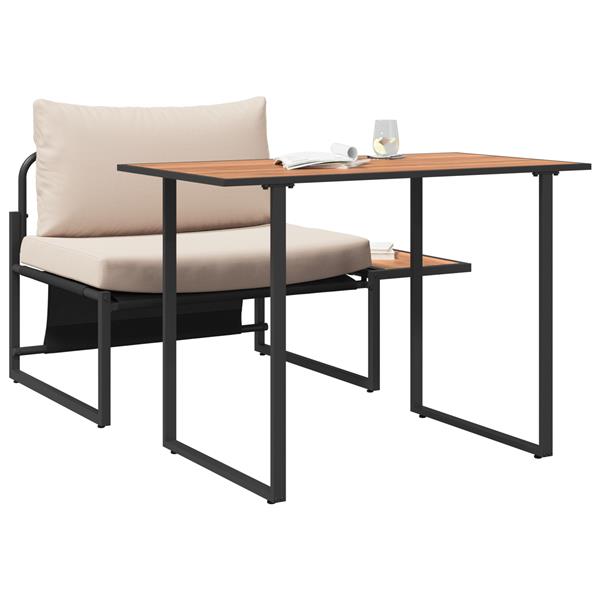 Grote foto vidaxl buiten stalen zsitjes 2 pcs taupe staal tuin en terras tuinmeubelen