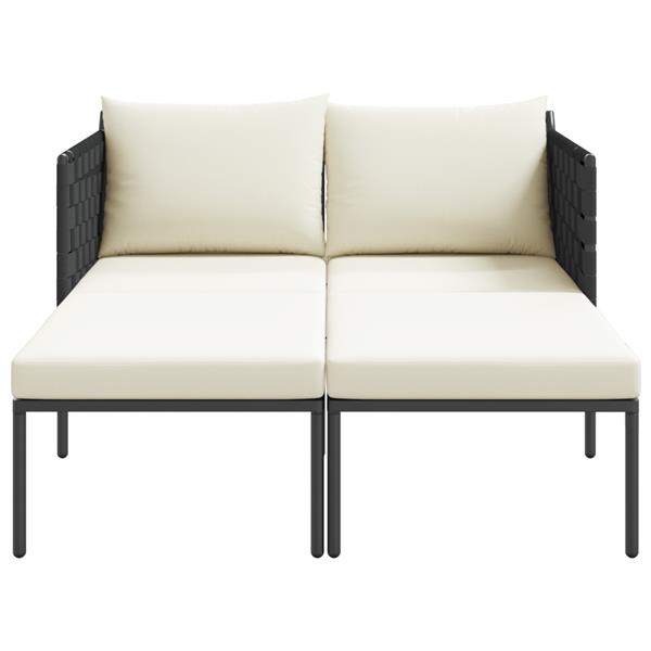 Grote foto vidaxl ligstoel met kussen antraciet 115 x 153 x 69.5cm staal tuin en terras tuinmeubelen