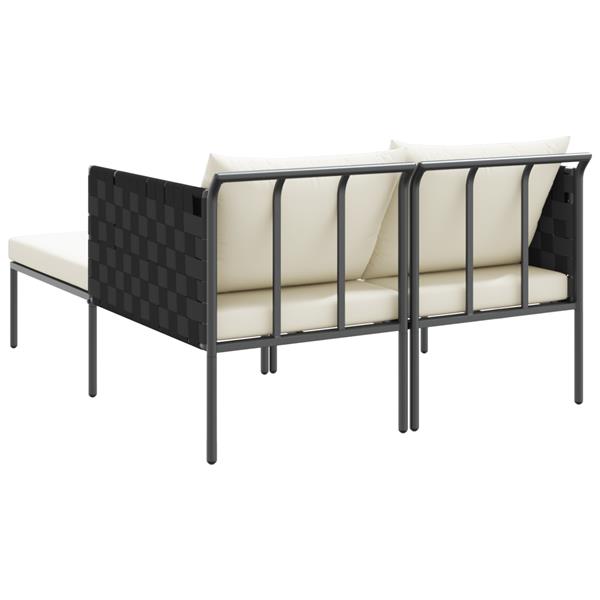 Grote foto vidaxl ligstoel met kussen antraciet 115 x 153 x 69.5cm staal tuin en terras tuinmeubelen