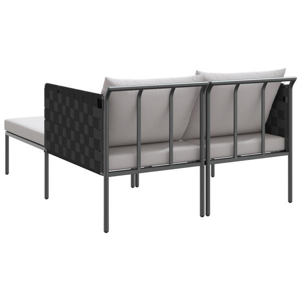 Grote foto vidaxl ligstoel met kussen antraciet 115 x 153 x 69.5cm staal tuin en terras tuinmeubelen