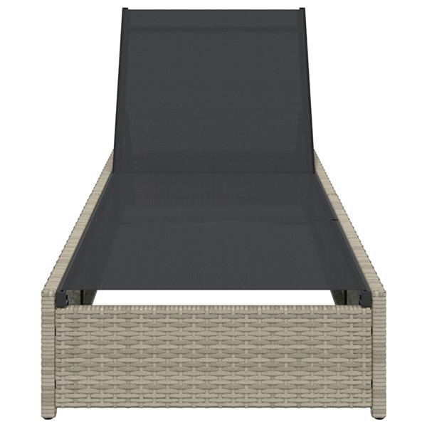 Grote foto vidaxl ligstoel met kussen 1 persoon beige 60 x 200 x 27cm poly rattan tuin en terras tuinmeubelen