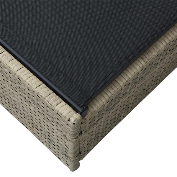 Grote foto vidaxl ligstoel met kussen 1 persoon beige 60 x 200 x 27cm poly rattan tuin en terras tuinmeubelen