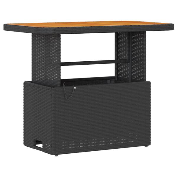 Grote foto vidaxl tuin eetset 3 pcs zwart poly riet tuin en terras tuinmeubelen