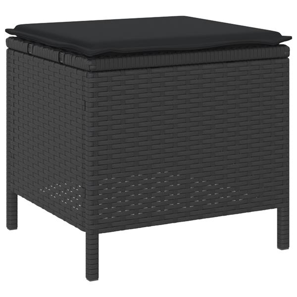 Grote foto vidaxl tuin eetset 3 pcs zwart poly riet tuin en terras tuinmeubelen