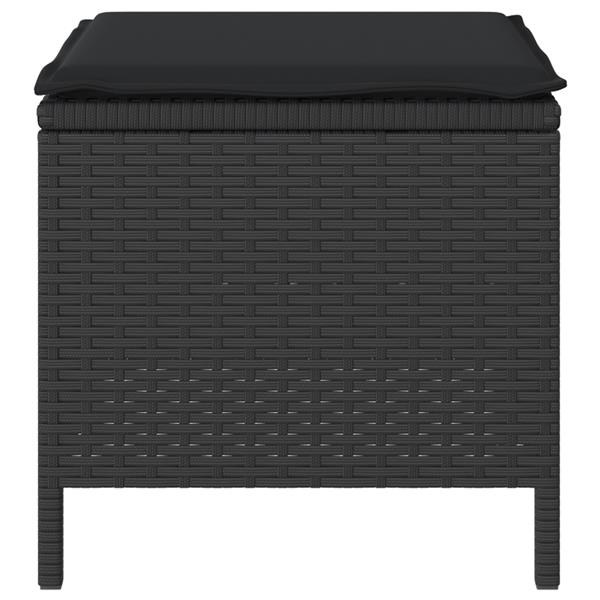 Grote foto vidaxl tuin eetset 3 pcs zwart poly riet tuin en terras tuinmeubelen