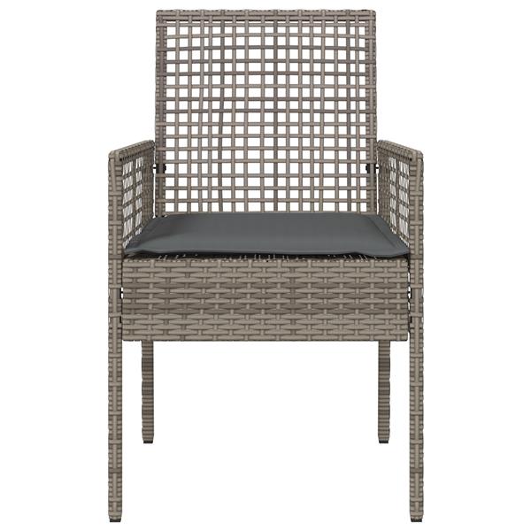 Grote foto vidaxl tuinstoel 2 pcs grijs 53 x 60 x 85cm poly rattan tuin en terras tuinmeubelen