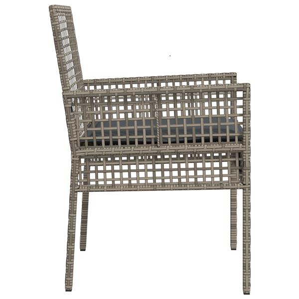 Grote foto vidaxl tuinstoel 2 pcs grijs 53 x 60 x 85cm poly rattan tuin en terras tuinmeubelen