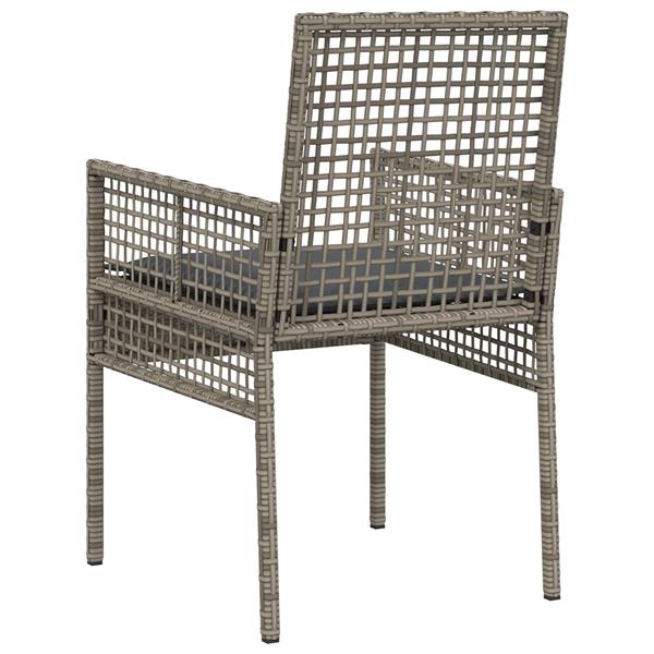 Grote foto vidaxl tuinstoel 2 pcs grijs 53 x 60 x 85cm poly rattan tuin en terras tuinmeubelen
