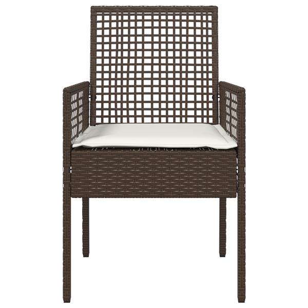Grote foto vidaxl tuinstoel 2 pcs bruin 53 x 60 x 85cm poly rattan tuin en terras tuinmeubelen