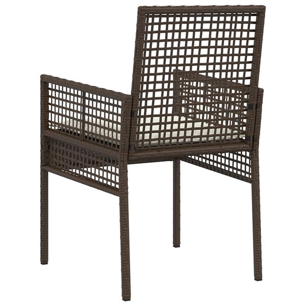 Grote foto vidaxl tuinstoel 2 pcs bruin 53 x 60 x 85cm poly rattan tuin en terras tuinmeubelen