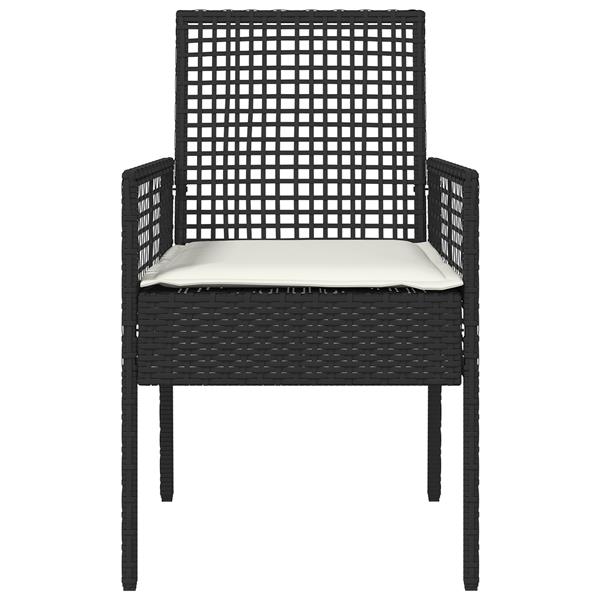 Grote foto vidaxl tuinstoel 2 pcs zwart 53 x 60 x 85cm poly rattan tuin en terras tuinmeubelen
