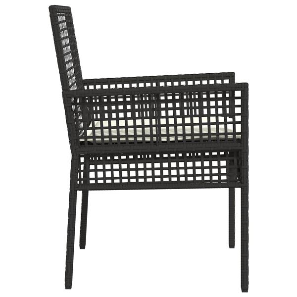 Grote foto vidaxl tuinstoel 2 pcs zwart 53 x 60 x 85cm poly rattan tuin en terras tuinmeubelen