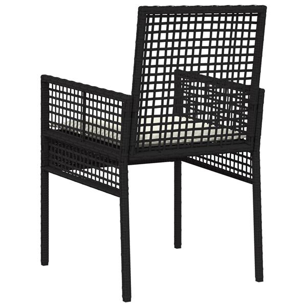 Grote foto vidaxl tuinstoel 2 pcs zwart 53 x 60 x 85cm poly rattan tuin en terras tuinmeubelen