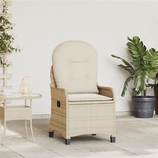 Grote foto vidaxl ligstoel beige 56 x 66 x 95cm poly rattan tuin en terras tuinmeubelen