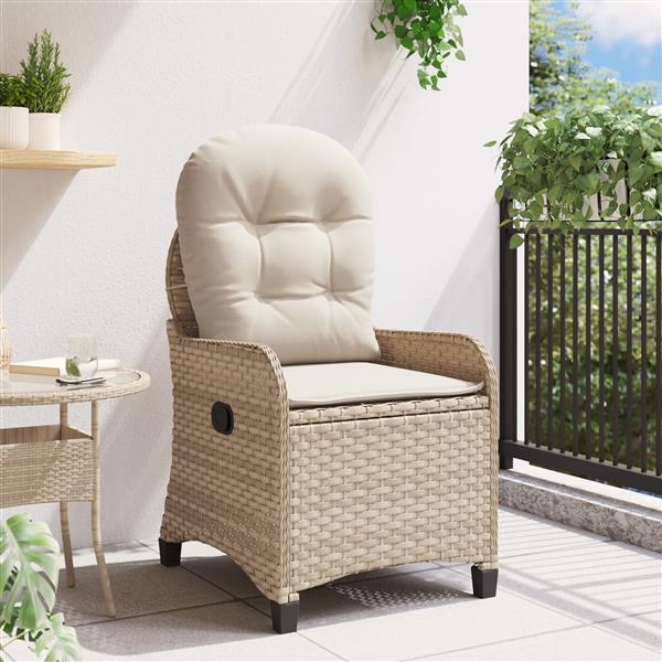 Grote foto vidaxl ligstoel beige 56 x 66 x 95cm poly rattan tuin en terras tuinmeubelen