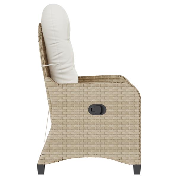 Grote foto vidaxl ligstoel beige 56 x 66 x 95cm poly rattan tuin en terras tuinmeubelen