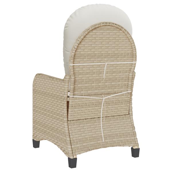 Grote foto vidaxl ligstoel beige 56 x 66 x 95cm poly rattan tuin en terras tuinmeubelen