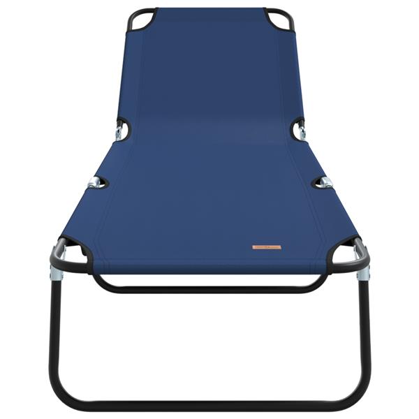 Grote foto vidaxl opvouwbare zonnebed 1 persoon blauw 56 x 189 x 87cm stof tuin en terras tuinmeubelen