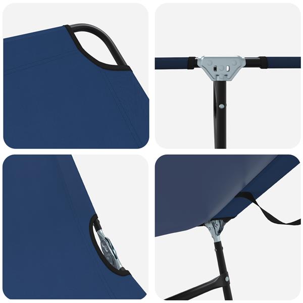 Grote foto vidaxl opvouwbare zonnebed 1 persoon blauw 56 x 189 x 87cm stof tuin en terras tuinmeubelen