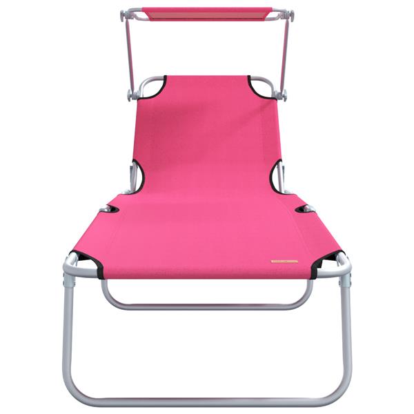 Grote foto vidaxl ligstoel 2 persoon 2 pcs roze 58 x 188 x 77cm stof tuin en terras tuinmeubelen