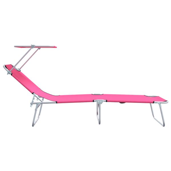 Grote foto vidaxl ligstoel 2 persoon 2 pcs roze 58 x 188 x 77cm stof tuin en terras tuinmeubelen