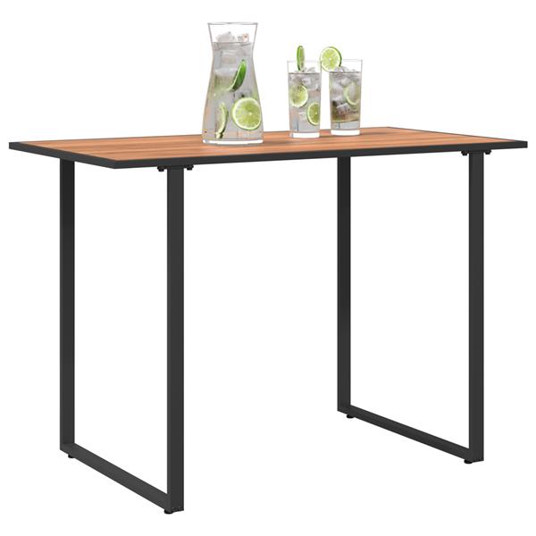 Grote foto vidaxl tuinstafel bruin 100 x 55 x 70 cm staal en dpc tuin en terras tuinmeubelen
