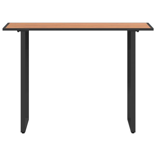 Grote foto vidaxl tuinstafel bruin 100 x 55 x 70 cm staal en dpc tuin en terras tuinmeubelen