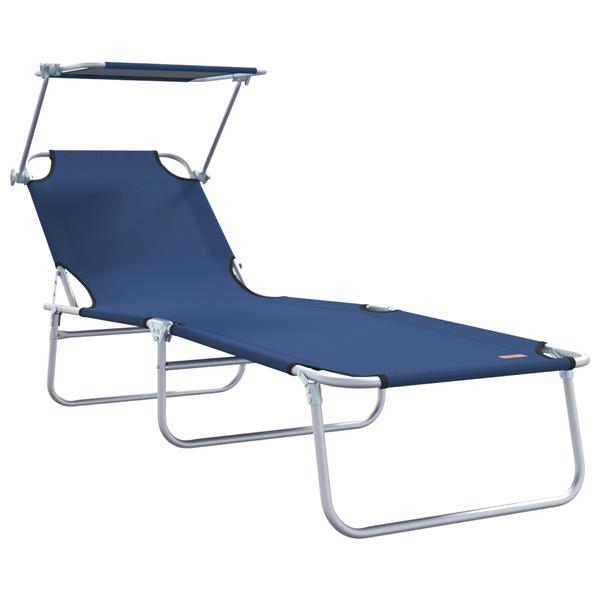 Grote foto vidaxl ligstoel 2 persoon 2 pcs blauw 58 x 188 x 77cm stof tuin en terras tuinmeubelen