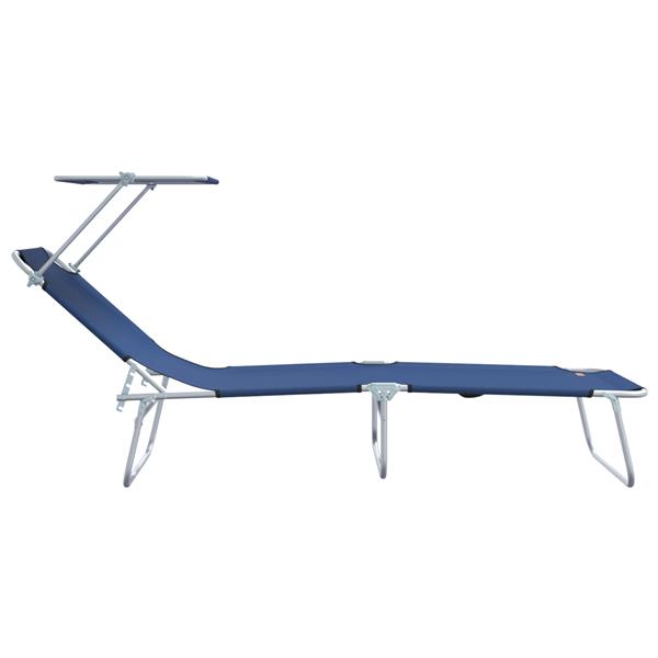 Grote foto vidaxl ligstoel 2 persoon 2 pcs blauw 58 x 188 x 77cm stof tuin en terras tuinmeubelen