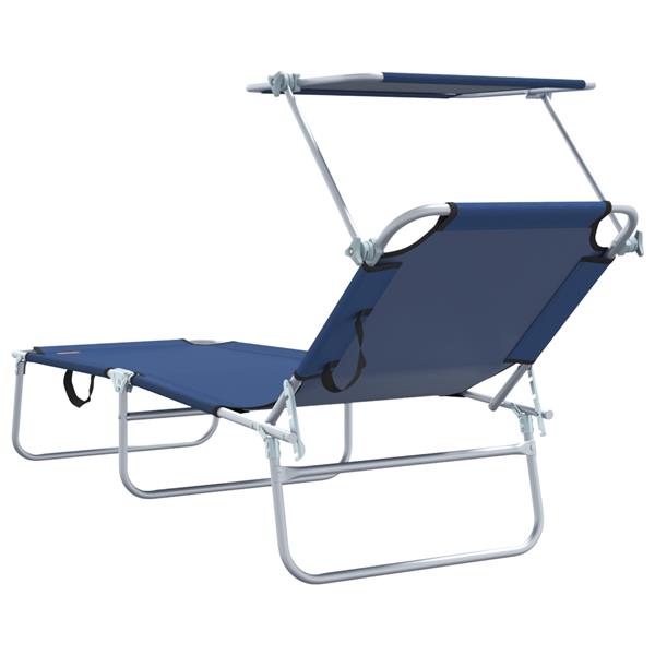 Grote foto vidaxl ligstoel 2 persoon 2 pcs blauw 58 x 188 x 77cm stof tuin en terras tuinmeubelen