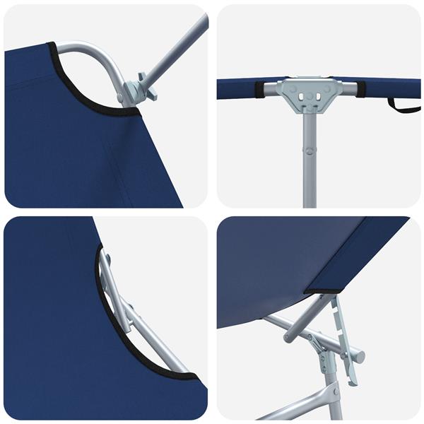 Grote foto vidaxl ligstoel 2 persoon 2 pcs blauw 58 x 188 x 77cm stof tuin en terras tuinmeubelen