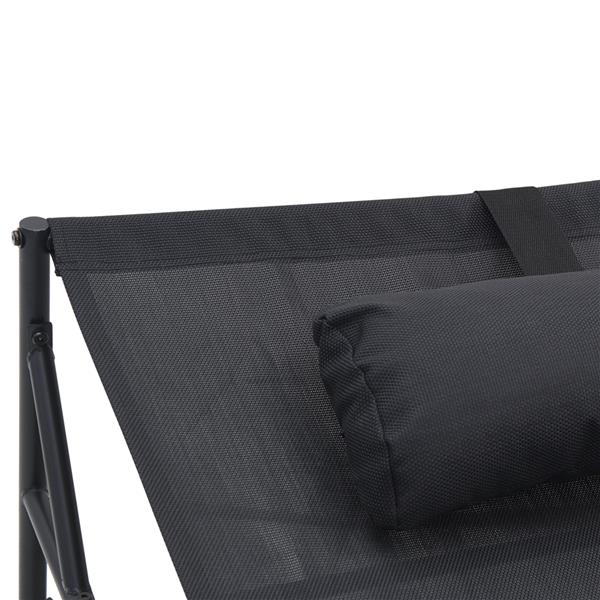 Grote foto vidaxl ligstoel antraciet 200 x 74 x 73 cm textilene en staal tuin en terras tuinmeubelen