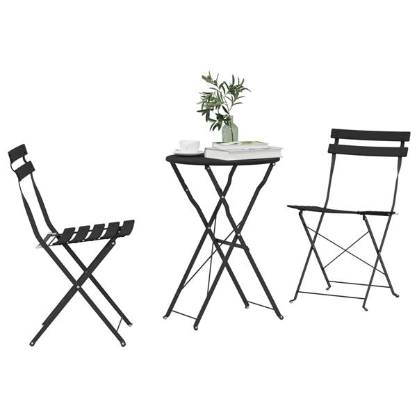 Grote foto vidaxl vouw bistro set 3 pcs antraciet staal tuin en terras tuinmeubelen