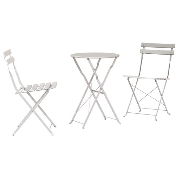 Grote foto vidaxl vouw bistro set 3 pcs beige staal tuin en terras tuinmeubelen