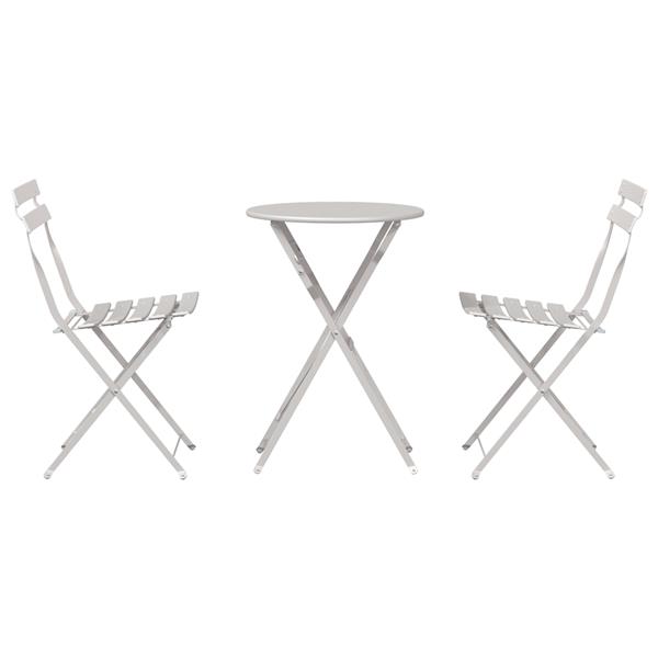 Grote foto vidaxl vouw bistro set 3 pcs beige staal tuin en terras tuinmeubelen